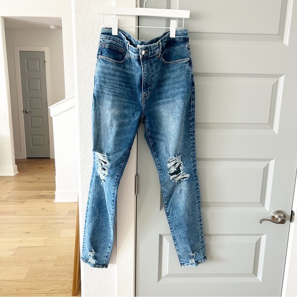 New Good American Good Legs Distressed Skinny Jeans - Picture 3 of 5